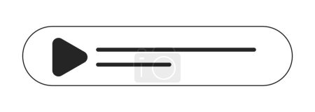 Illustration for Music player bar flat monochrome isolated vector object. Audio interface. Editable black and white line art drawing. Simple outline spot illustration for web graphic design - Royalty Free Image