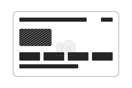 Illustration for Credit card flat monochrome isolated vector object. Plastic card for buy goods. Editable black and white line art drawing. Simple outline spot illustration for web graphic design - Royalty Free Image