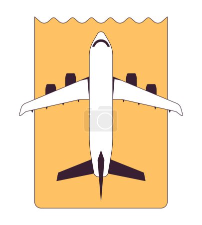 Illustration for Plane ticket flat monochrome isolated vector object. Editable black and white line art drawing. Simple outline spot illustration for web graphic design - Royalty Free Image
