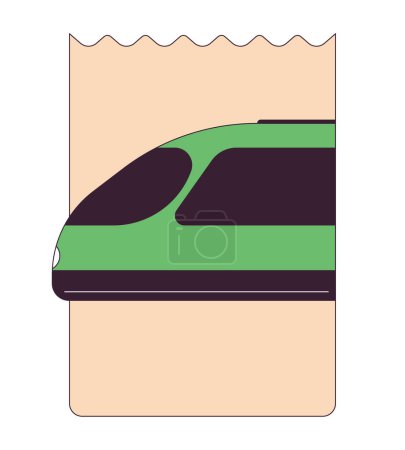 Illustration for Booking ticket on train flat monochrome isolated vector object. Planning trip. Editable black and white line art drawing. Simple outline spot illustration for web graphic design - Royalty Free Image