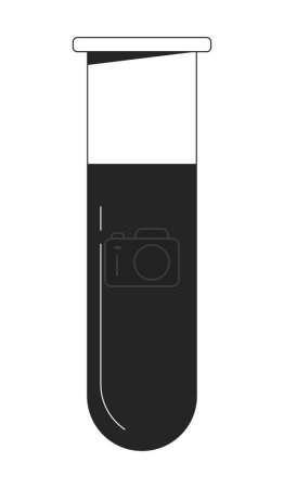 Illustration for Test tube with liquid flat monochrome isolated vector object. Container for chemicals. Editable black and white line art drawing. Simple outline spot illustration for web graphic design - Royalty Free Image