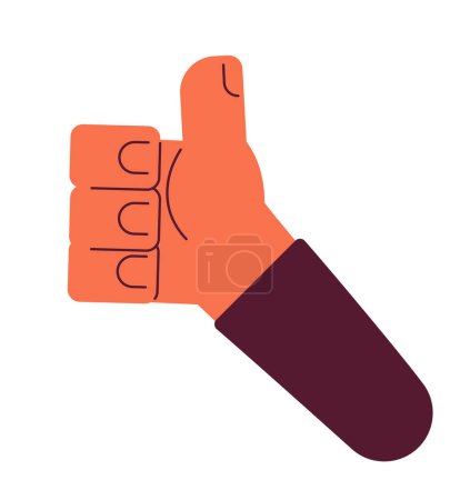 Illustration for Thumb up semi flat colour vector hand. Show approval. Hand gesture. Editable cartoon clip art icon on white background. Simple spot illustration for web graphic design - Royalty Free Image