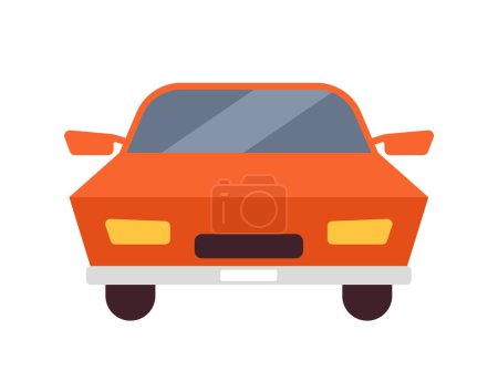 Illustration for Car running away semi flat colour vector object. Modern vehicle. Editable cartoon clip art icon on white background. Simple spot illustration for web graphic design - Royalty Free Image