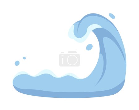 Illustration for Tsunami giant wave semi flat colour vector object. Natural disaster. Editable cartoon clip art icon on white background. Simple spot illustration for web graphic design - Royalty Free Image