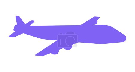 Illustration for Plane shadow flat line color isolated vector object. Flying airplane shade. Editable clip art image on white background. Simple outline cartoon spot illustration for web design - Royalty Free Image
