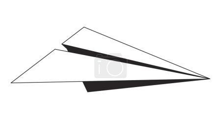 Illustration for Paper plane flat monochrome isolated vector object. Origami hobby. Editable black and white line art drawing. Simple outline spot illustration for web graphic design - Royalty Free Image