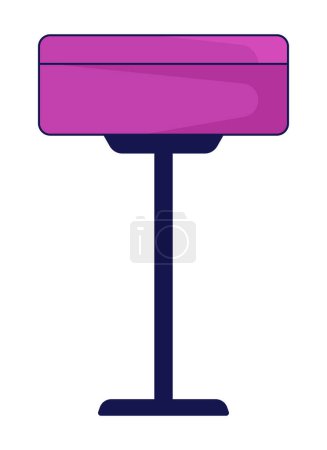 Illustration for Comfortable spinning chair flat line color isolated vector object. Adjustable modern chair. Editable clip art image on white background. Simple outline cartoon spot illustration for web design - Royalty Free Image