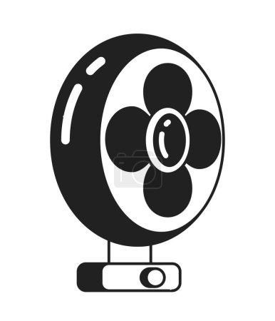 Illustration for Fan device monochrome flat vector object. Air conditioner. Fresh air machine . Editable black and white thin line icon. Simple cartoon clip art spot illustration for web graphic design - Royalty Free Image