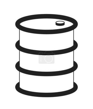 Illustration for Barrel for oil monochrome flat vector object. Canister. Container. Editable black and white thin line icon. Simple cartoon clip art spot illustration for web graphic design - Royalty Free Image