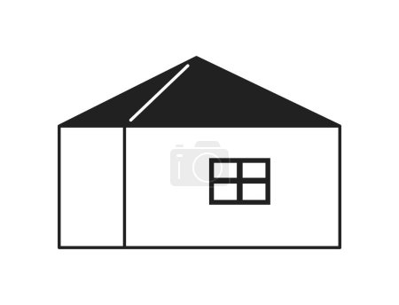 Ilustración de Casa monocromo vector plano objeto. Pequeño edificio residencial. Editable icono de línea delgada en blanco y negro. Ilustración simple del punto del clip de la historieta para el diseño gráfico web - Imagen libre de derechos