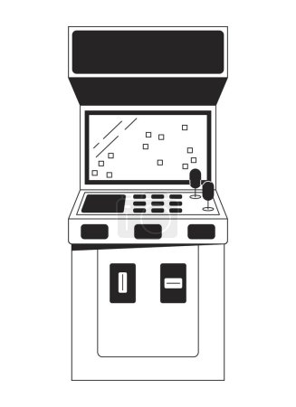 Ilustración de Arcade máquina de videojuegos plana monocromo objeto vectorial aislado. A la vieja escuela. Dibujo de arte en blanco y negro editable. Ilustración simple del punto del esquema para el diseño gráfico web - Imagen libre de derechos