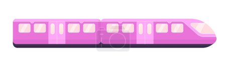 Ilustración de Tren moderno de alta velocidad semi plana vector de color objeto. Un vagón ferroviario. Tren subterráneo. Transporte ferroviario. Icono de clip de dibujos animados editables sobre fondo blanco. Ilustración simple para diseño gráfico web - Imagen libre de derechos