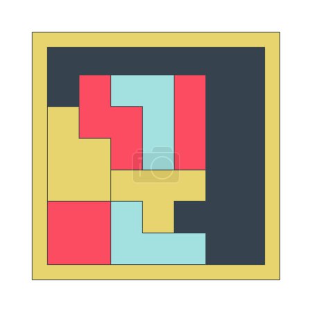 Ilustración de Tetris tetrominos cubo línea plana color aislado objeto vectorial. Rompecabezas de piezas. Imagen de clip art editable sobre fondo blanco. Ilustración simple del spot de dibujos animados para el diseño web - Imagen libre de derechos