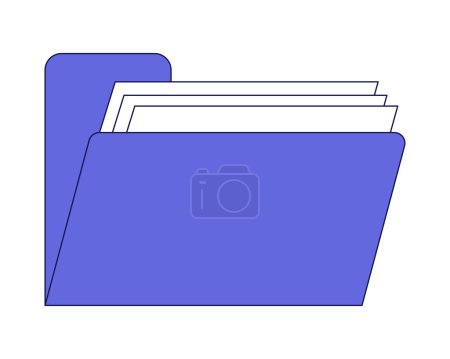 Ilustración de Carpeta de computadora retro archivos línea plana color aislado objeto vectorial. Vaporwave atajo de los noventa. Imagen de clip art editable sobre fondo blanco. Ilustración simple del spot de dibujos animados para el diseño web - Imagen libre de derechos