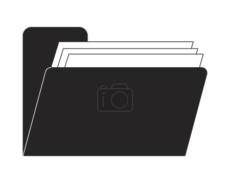 Ilustración de Archivos de carpeta de computadora retro objeto vectorial aislado monocromo plano. Vaporwave atajo de los noventa. Dibujo de arte en blanco y negro editable. Ilustración simple del punto del esquema para el diseño gráfico web - Imagen libre de derechos