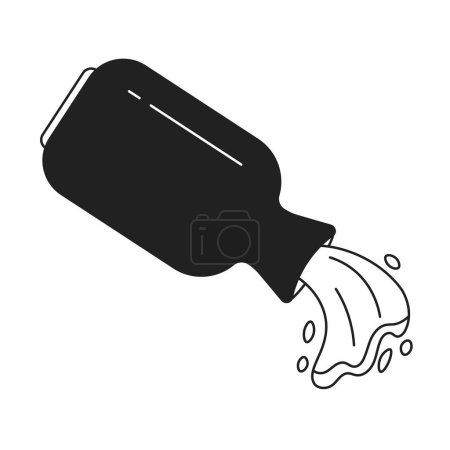 Illustration for Greek amphora monochrome flat vector object. Pouring water. Vase. Editable black and white thin line icon. Simple cartoon clip art spot illustration for web graphic design - Royalty Free Image