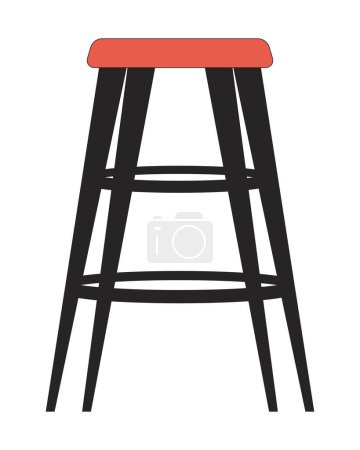 Ilustración de Taburete de bar objeto de dibujos animados lineal 2D. Cómodos asientos de cafetería. Muebles de barra aislados línea vector elemento fondo blanco. Interior moderno contemporáneo. Zona de confort decoración color plano punto ilustración - Imagen libre de derechos