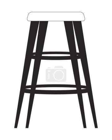Ilustración de Taburete de bar blanco y negro 2D línea objeto de dibujos animados. Cómodos asientos de cafetería. Muebles de barra aislados elemento contorno vectorial. Interior moderno contemporáneo. Zona de confort ilustración plana monocromática - Imagen libre de derechos