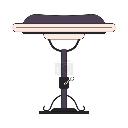 Illustration for Piano bench adjustable 2D linear cartoon object. Grand piano accessory isolated line vector element white background. Equipment for musical instrument. Keyboard stool color flat spot illustration - Royalty Free Image