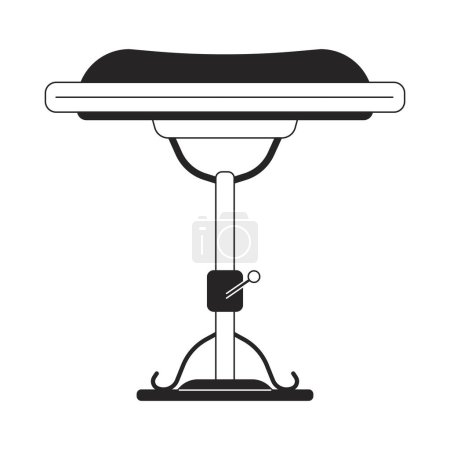 Illustration for Piano bench adjustable black and white 2D line cartoon object. Grand piano accessory isolated vector outline item. Equipment for musical instrument. Keyboard stool monochromatic flat spot illustration - Royalty Free Image