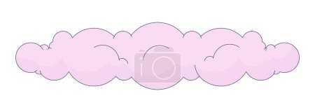 Illustration for Puffy cloud 2D linear cartoon object. Cumulus cloud isolated line vector element white background. Cumulonimbus sky. Cloudy forecast weather. Heaven cloudscape color flat spot illustration - Royalty Free Image