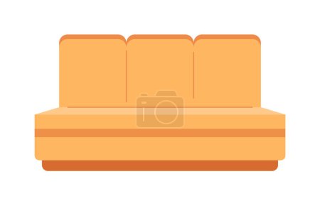 Illustration for Public transport seats 2D cartoon object. Underground train seats vintage isolated vector item white background. Passenger chairs. Leather sofa. Comfortable couch color flat spot illustration - Royalty Free Image