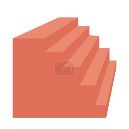 Illustration for Stairs structure 2D cartoon object. Follow up. Stairway isolated vector item white background. New career path. Climbing achievement. Up and down moving structure color flat spot illustration - Royalty Free Image
