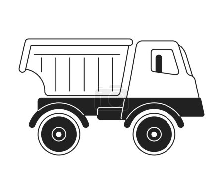 Illustration for Farm truck countryside black and white 2D cartoon object. Farmer transport. Retro pickup truck isolated vector outline item. Agriculture car. Rural vehicle monochromatic flat spot illustration - Royalty Free Image