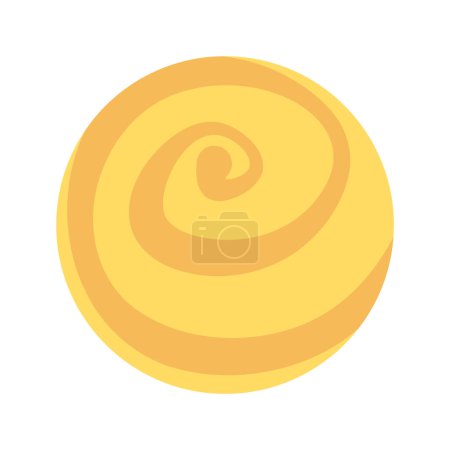 Illustration for Whirl planet sphere 2D cartoon object. Cosmic globe spiral isolated vector item white background. Sand whirlpool exoplanet. Planetary exploration. Fantasy surface color flat spot illustration - Royalty Free Image