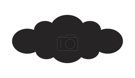 Téléchargez les illustrations : Unique nuage noir et blanc 2D ligne dessin animé objet. Temps nuageux. Élément de contour vectoriel isolé cumulus de forme duveteuse. Simplicité. Météorologie prévision ciel couvert monochromatique point plat illustration - en licence libre de droit