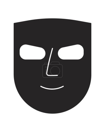 Illustration for Mystery mask hide face flat monochrome isolated vector object. Anonymous face. Editable black and white line art drawing. Simple outline spot illustration for web graphic design - Royalty Free Image