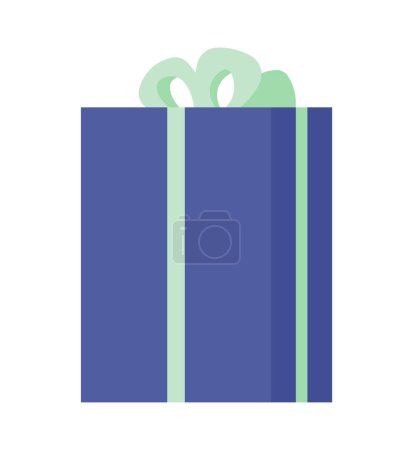 Illustration for Merry Christmas present box 2D cartoon object. Congratulate new year giftbox isolated vector item white background. Xmas decoration. Seasonal festive greeting wrapped color flat spot illustration - Royalty Free Image