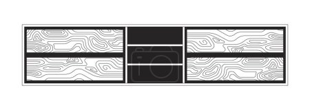 Illustration for Console table home black and white 2D line cartoon object. Media storage cabinet. Entryway furniture isolated vector outline item. Television stand modern monochromatic flat spot illustration - Royalty Free Image