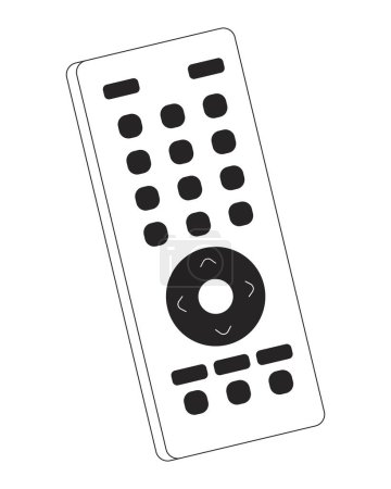 Illustration for Television remote controller black and white 2D line cartoon object. Remote control for tv isolated vector outline item. Electronic equipment. Tv clicker device monochromatic flat spot illustration - Royalty Free Image