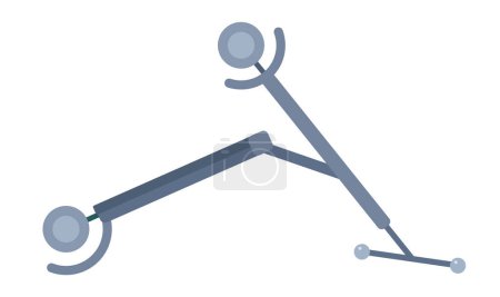 Illustration for Broken scooter upturned upside down 2D cartoon object. Accident vehicle two wheeled. Crushed electric scooter isolated vector item white background. Damaged transport color flat spot illustration - Royalty Free Image