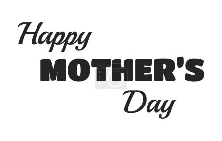 Happy mother day black and white 2D line cartoon greeting text. Thank you mom isolated vector outline inscription. Celebrating congratulations. Motherhood holiday monochromatic flat spot illustration