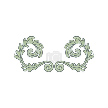 Illustration for Floral vintage element. Enchanted Vintage Flowers. Arts and Crafts movement inspired. Vector design element. Isolated on white. - Royalty Free Image