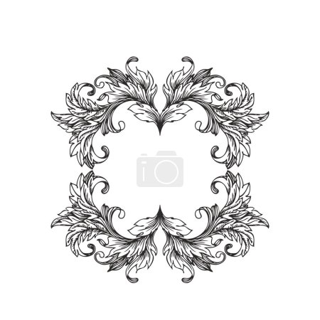 Ilustración de Vintage design wreath element. Vector illustration isolated on white. - Imagen libre de derechos