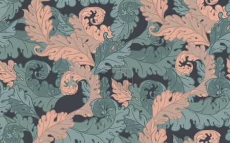 Illustration for Floral vintage seamless pattern for retro wallpapers. Enchanted Vintage Flowers.  Arts and Crafts movement inspired. Design for wrapping paper, wallpaper, fabrics and fashion clothes. - Royalty Free Image