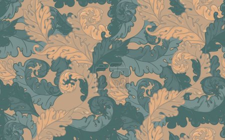 Illustration for Floral vintage seamless pattern for retro wallpapers, textiles, designs. Enchanted Vintage Flowers. Arts and Crafts movement inspired. - Royalty Free Image