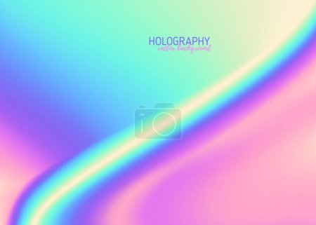 Illustration for Vibrant gradient holographic background. Fluid gradient background vector. Cute and minimal style posters with colorful, vibrant organic shapes and liquid color. Modern wallpaper design for social - Royalty Free Image