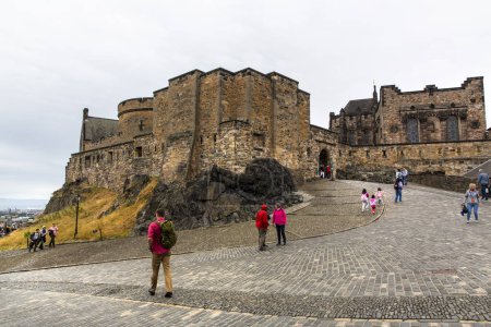 Photo for EDINBURGH, SCOTLAND 2022, August 22: Edinburgh Castle is an ancient fortress, from its position on top of the castle rock it dominates the panorama of the city of Edinburgh - Royalty Free Image