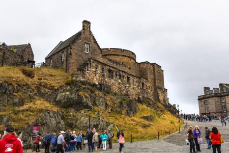 Photo for EDINBURGH, SCOTHLAND 2022, August 22: Edinburgh Castle is an ancient fortress, from its position on top of the castle rock it dominates the panorama of the city of Edinburgh - Royalty Free Image