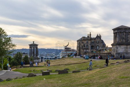 Photo for EDINBURGH, SCOTLAND 2022, August 21: Beautiful view of the city of Edinburgh from Calton Hill, Scotland - Royalty Free Image