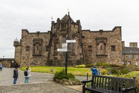 Photo for EDINBURGH, SCOTLAND 2022, August 22: Edinburgh Castle is an ancient fortress, from its position on top of the castle rock it dominates the panorama of the city of Edinburgh - Royalty Free Image