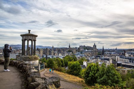 Photo for Aerial view of the city of Edinburgh from Calton Hill, Scotland - Royalty Free Image
