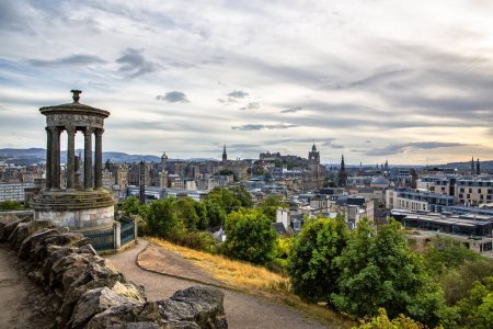 Photo for Aerial view of the city of Edinburgh from Calton Hill, Scotland - Royalty Free Image