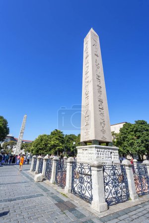 Photo for ISTANBUL, TURKEY 2023 August 06: Beautiful view of the Byzantine Hippodrome in Sultanahmet park in Istanbul, Turkiye - Royalty Free Image