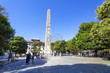 Photo for ISTANBUL, TURKEY 2023 August 06: Beautiful view of the Byzantine Hippodrome in Sultanahmet park in Istanbul, Turkiye - Royalty Free Image