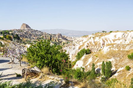 Beautiful view of Goreme National Park and Uchisar village in Cappadocia, Turkey